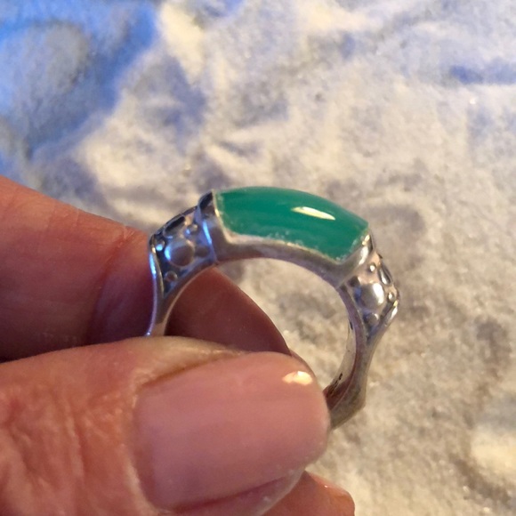 Price ⬇️Stackable John Hardy jade and silver ring